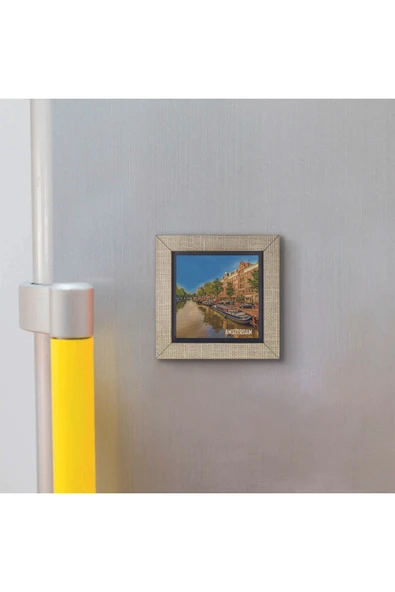 Amsterdam Görseli Baskılı MDF Magnet 7X7 - 3