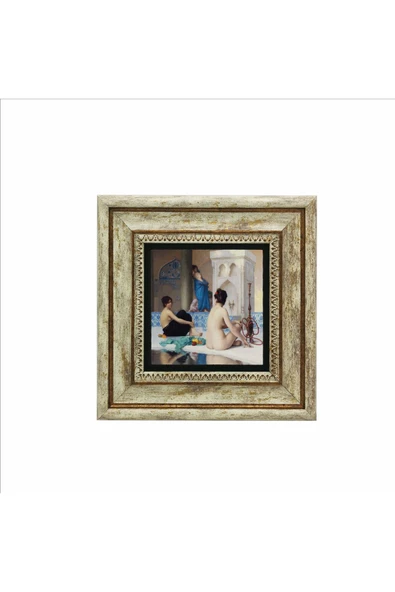 Hamam Sefası (Jean-Léon Gérôme, 1881) Baskılı Taş Tablo 20x20 - 2