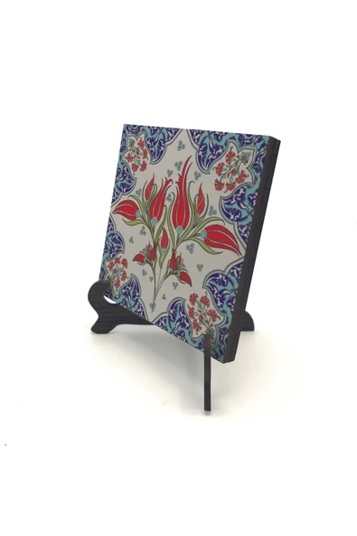 Osmanlı İznik Çini Deseni Baskılı MDF Masaüstlük 10X10
