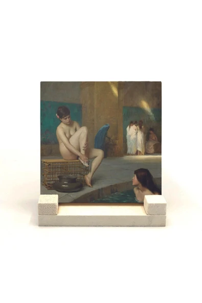 Hamamda Nü (Jean-Léon Gérôme, 1889) Baskılı Taş Masaüstlük 10X10 - 2