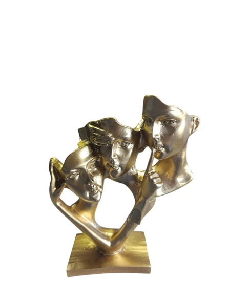 kırılmaz polyester,konuşma duyma görme figür sarı  renk heykel biblosu - Resim 5