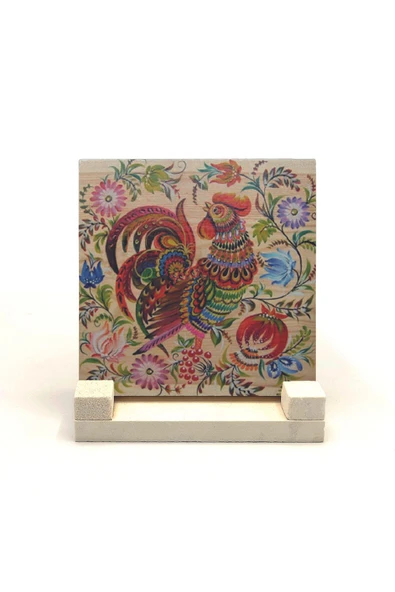 Horoz Baskılı Taş Masaüstlük 10X10