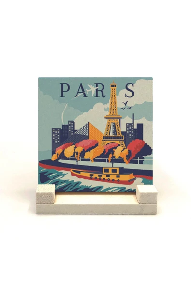Paris Baskılı Taş Masaüstlük 10X10