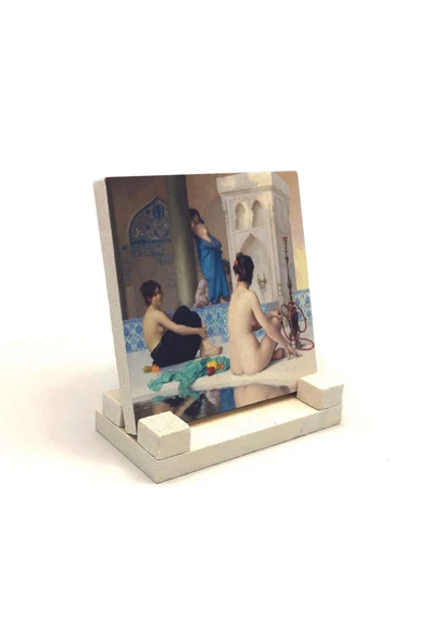 Hamam Sefası (Jean-Léon Gérôme, 1881) Baskılı Taş Masaüstlük 10X10 - 2