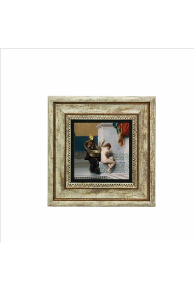 Türk Hamamında İki Kadın (Jean-Léon Gérôme, 1872) Baskılı Taş Tablo 20x20 - 2