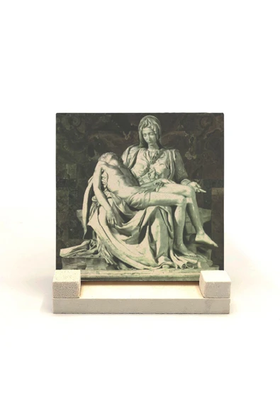 Pietà (Michelangelo, 1498) Baskılı Taş Masaüstlük 10X10