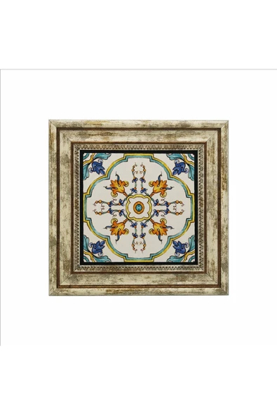 İtalyan Deseni Baskılı Taş Tablo 25X25 - 2