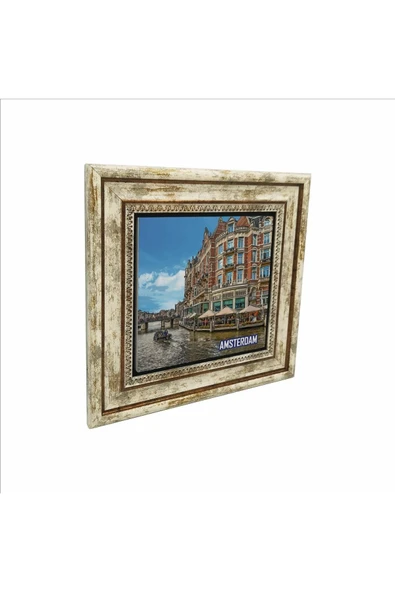 Amsterdam Görseli Baskılı Taş Tablo 25X25