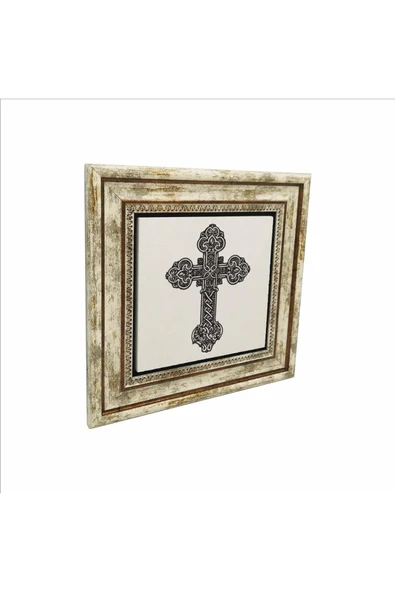 Haç Baskılı Taş Tablo 25X25