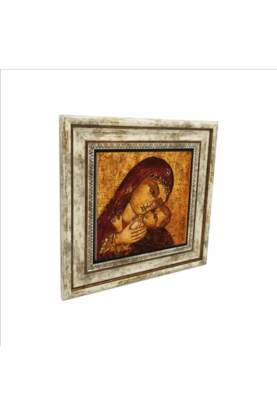 İsa ve Meryem Görseli Baskılı Taş Tablo 25X25