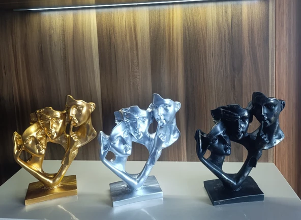 kırılmaz polyester,beyaz renk konuşma duyma görme heykel biblosu - Resim 3