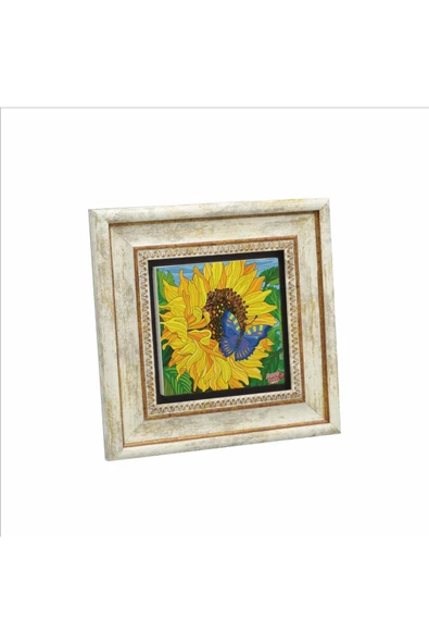 Kelebek Baskılı Taş Tablo 20x20