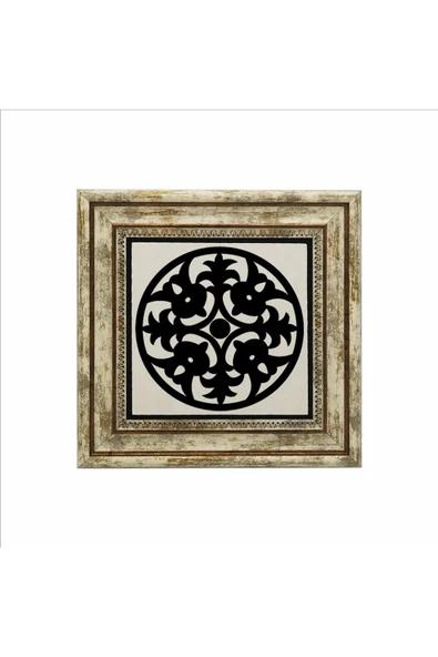 Barok Desen Baskılı Taş Tablo 25X25 - 2