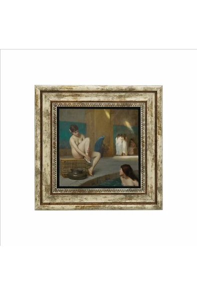 Hamamda Nü (Jean-Léon Gérôme, 1889) Baskılı Taş Tablo 25X25 - 2