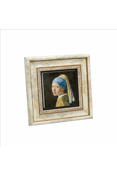 İnci Küpeli Kız (Johannes Vermeer, 1665 Baskılı Taş Tablo 20x20