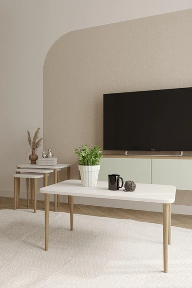 Zigon ve Orta Sehpa Seti | Salon Seti | Sehpa Seti | Oturma Odası Seti Dikdörtgen