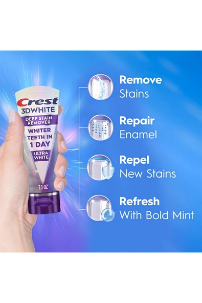 Crest 3DWhite Brilliance Deep Stain Remover Ultra White Diş Macunu 59GR - 6