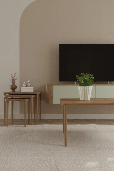 Zigon ve Orta Sehpa Seti | Salon Seti | Sehpa Seti | Oturma Odası Seti Dikdörtgen - 8