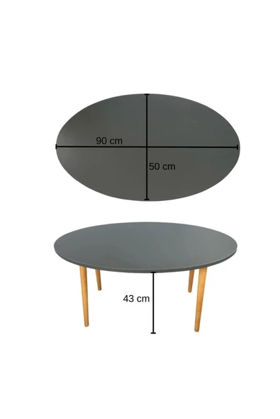 woodaria  Orta Sehpa, Masa, Ahşap Ayaklı Orta Sehpa, Salon Masası, Sehpa - 5