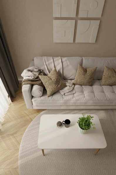 woodaria  Orta Sehpa, Ahşap Ayaklı Orta Sehpa, Salon Masa, Sehpa - 3