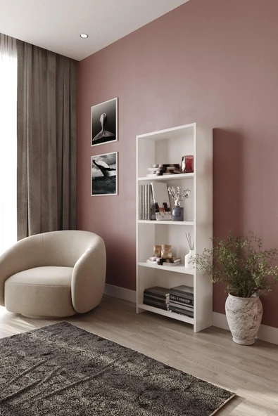 woodaria  Kitaplık | Çok Amaçlı Dolap 4 Bölmeli  |  Dosya Dolabı - 3