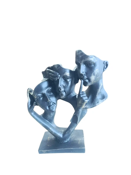 kırılmaz polyester,SİYAH RENK konuşma duyma görme heykel biblosu - Resim 4