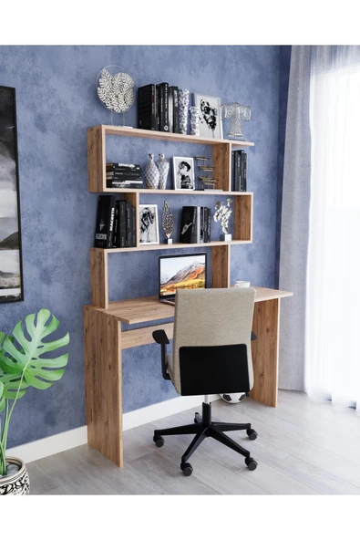 woodaria  Kitaplıklı Çalışma Masası, Çalışma Masası, Çocuk Çalışma Masası, Bilgisayar Masası, Ofis Masası ,Mas - Resim 3