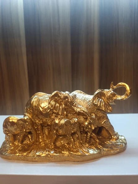 kırılmaz polyester,SARI RENK fil biblo - Resim 5