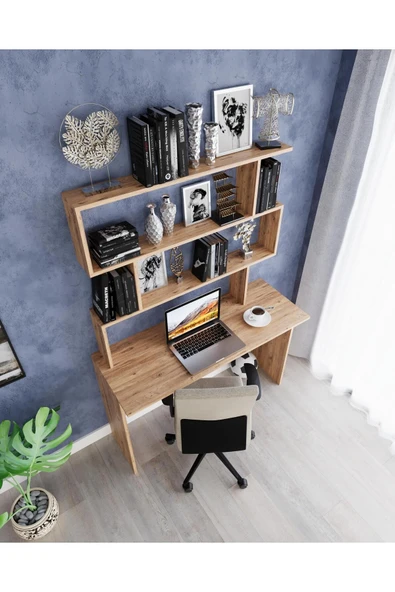 woodaria  Kitaplıklı Çalışma Masası, Çalışma Masası, Çocuk Çalışma Masası, Bilgisayar Masası, Ofis Masası ,Mas - Resim 4
