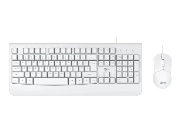 Lenovo Lecoo CM101 Q Türkçe USB Beyaz Klavye + Mouse Seti - 4