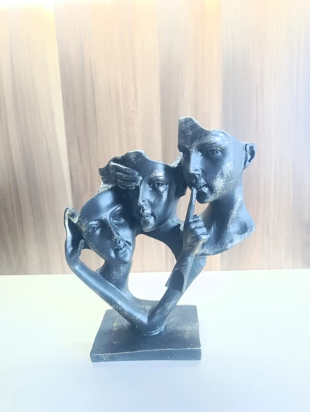 kırılmaz polyester,SİYAH RENK konuşma duyma görme heykel biblosu - Resim 7