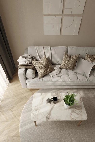 woodaria  Orta Sehpa, Ahşap Ayaklı Orta Sehpa, Salon Masa, Sehpa - 4