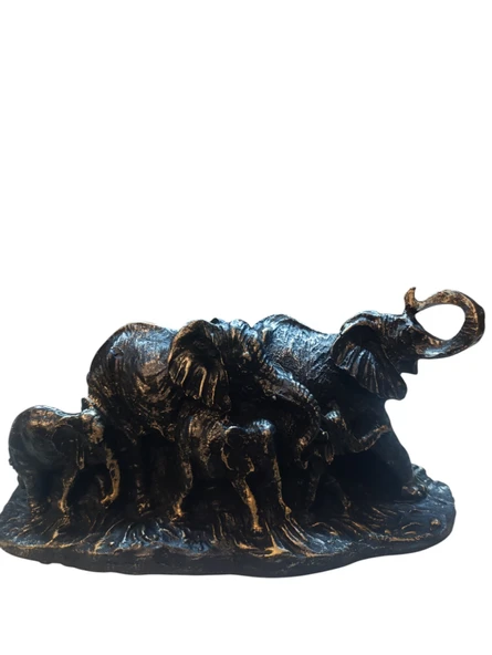 kırılmaz polyester, SİYAH  RENK fil biblo - Resim 3