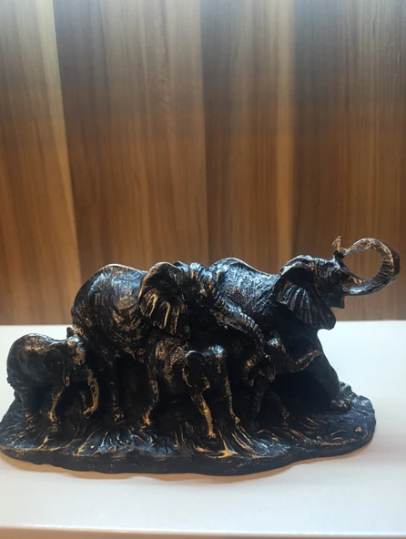 kırılmaz polyester, SİYAH  RENK fil biblo - Resim 6