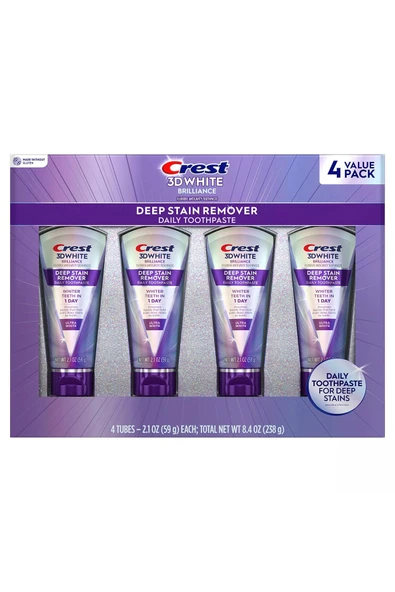 Crest 3DWhite Brilliance Deep Stain Remover Ultra White Diş Macunu 4x59GR - 3