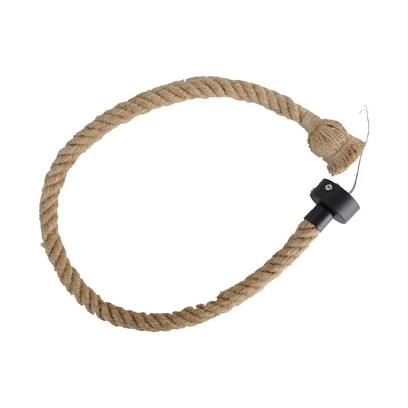 Rozanslı Dekoratif Halat optik Aplik E27 Duy Armut Rustik asma tavan lamba Tij 1mt. - 2