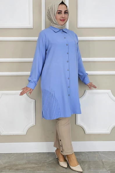 KADIN TAŞ DETAYLI TESETTÜR GÖMLEK - 2