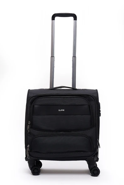 Elatae Macbook Air - Macbook Pro 15.6&16 İnç Uyumlu Laptop Bölmeli Kabin Boy Pilot Valiz Siyah PLTVLZ910 - Resim 2