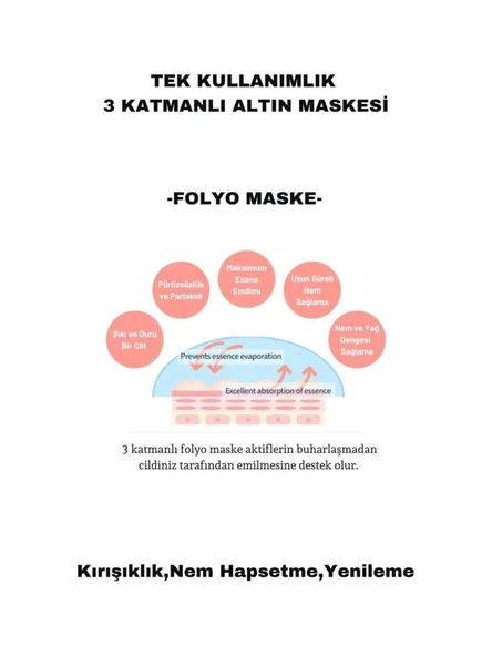 Dermal 3 Katmanlı Altın Gold Flash Foil Göz Altı Torbalarına Karşı Kağıt Göz Maskesi 4 gr 5 Adet - 5