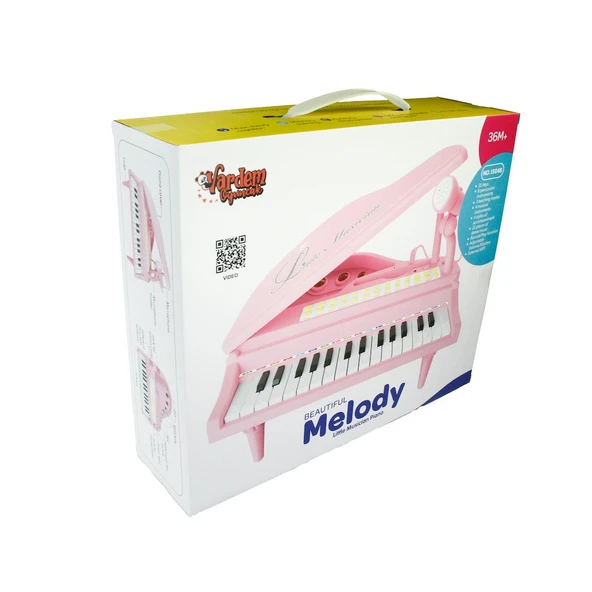 Mikrofonlu 31 Tuşlu Mp3 Çalar Piyano Siyah-Pembe-Beyaz