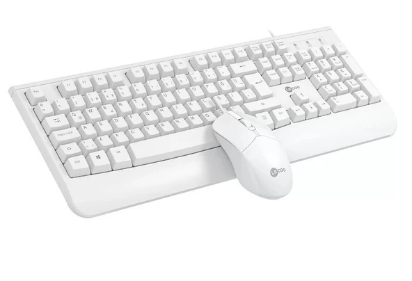 Lenovo Lecoo CM105 Q Türkçe USB Beyaz Klavye + Mouse Seti - 2