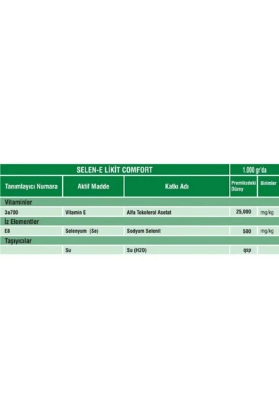 Hs Tarım Vetasupra Selen-E Liquıd Comfort - 1kg - Resim 4