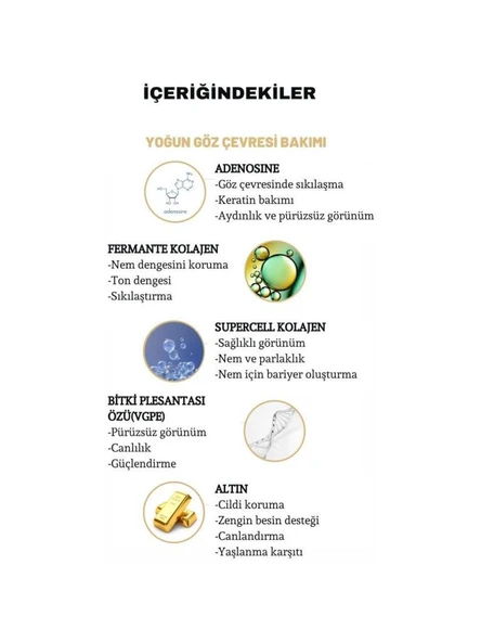Dermal 3 Katmanlı Altın Gold Flash Foil Göz Altı Torbalarına Karşı Kağıt Göz Maskesi 4 gr 5 Adet - 3