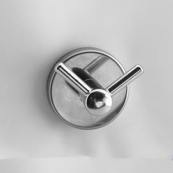 Vidalı Banyo Lavabo Askısı Çatal 2'li Askılık Krom Renk Metal Sağlam Aparat Bornoz Havlu Asma Askı - 6