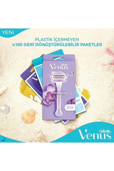 Gillette Venus Gillette Venüs Breeze Kadın Tıraş Makinesi 2 Yedek Başlık Makyaj Çantası Hediyeli. - 5