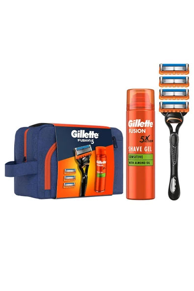 Gillette Fusion H+4 + Fusion Jel 200ML + Çanta