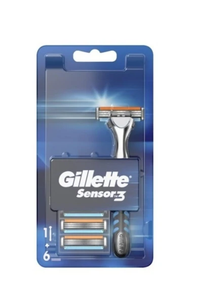 Gillette Sensor 3 Tıraş Makinesi Ve 6 Yedek Tıraş Bıçağı