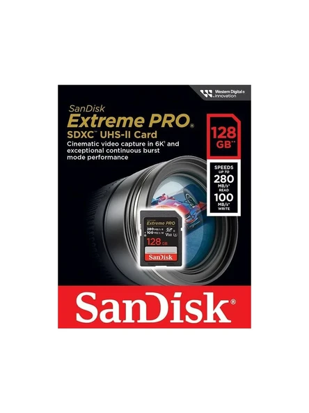 Extreme Pro 128GB SDSDXEP-128G-GN4IN 280MB/S Uhs-Iı Sdxc 6k-4k UHD Hafıza Kartı