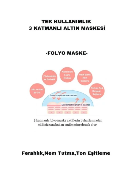 Dermal 3 Katmanlı Rose Flash Foil Göz Altı Torbalarına Karşı Kağıt Göz Maskesi 4 gr 5 Adet - 6