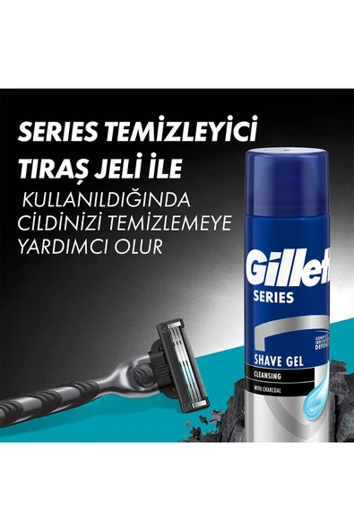 Gillette Charcoal 2Up + Charcoal Series Jel 200ML + Çanta - 3